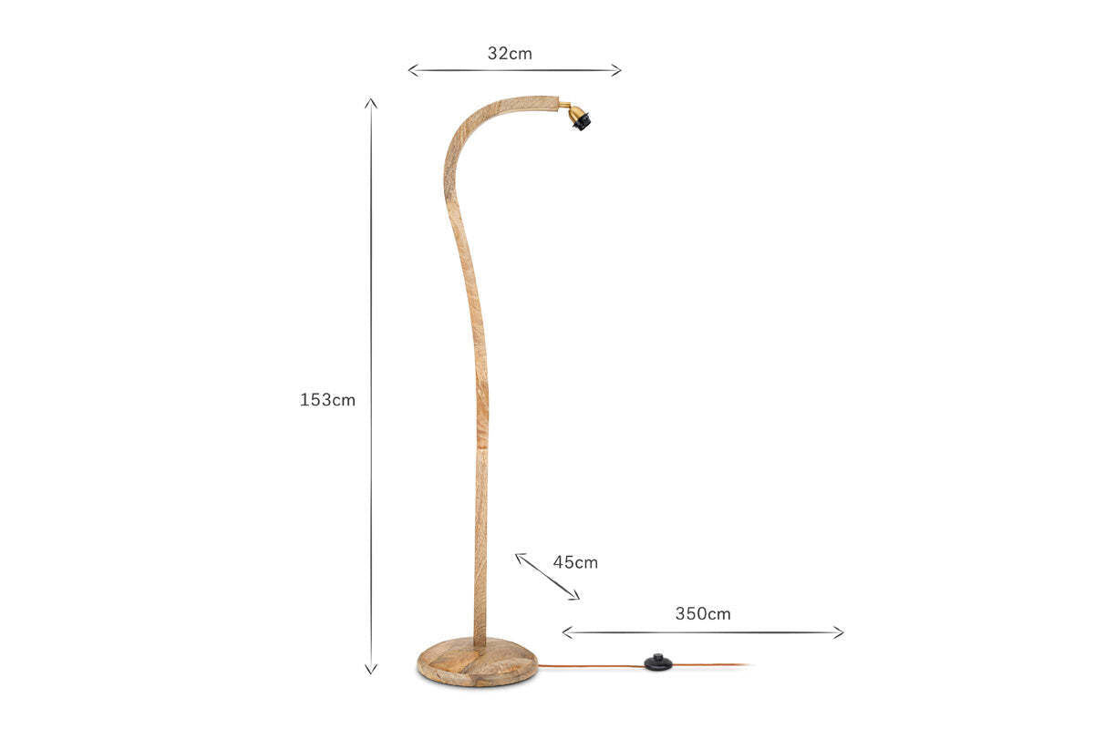 Namira Mango Wood Floor Lamp - Natural