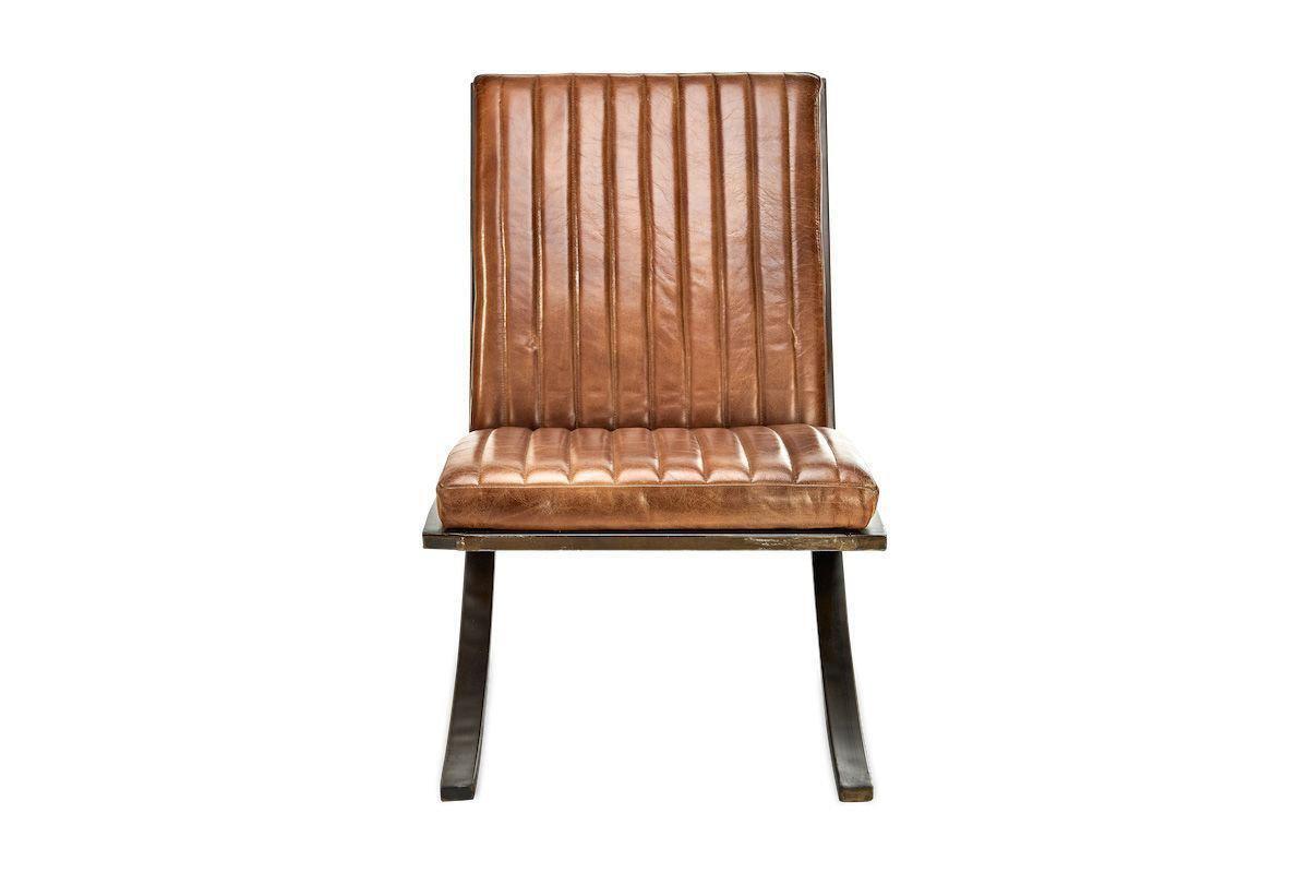 Narwana Ribbed Leather Lounger - Aged Tan