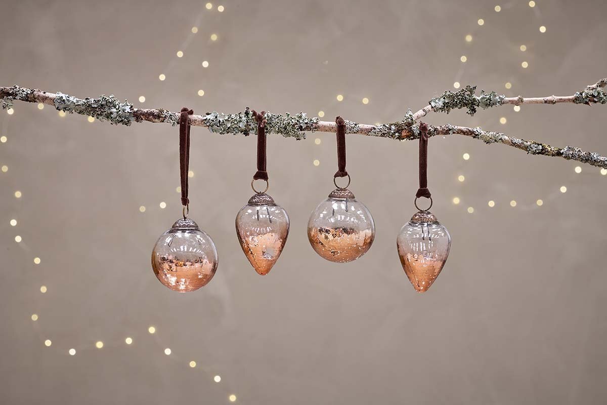 Nevasa Baubles - Clear & Antique Copper (Set of 4)