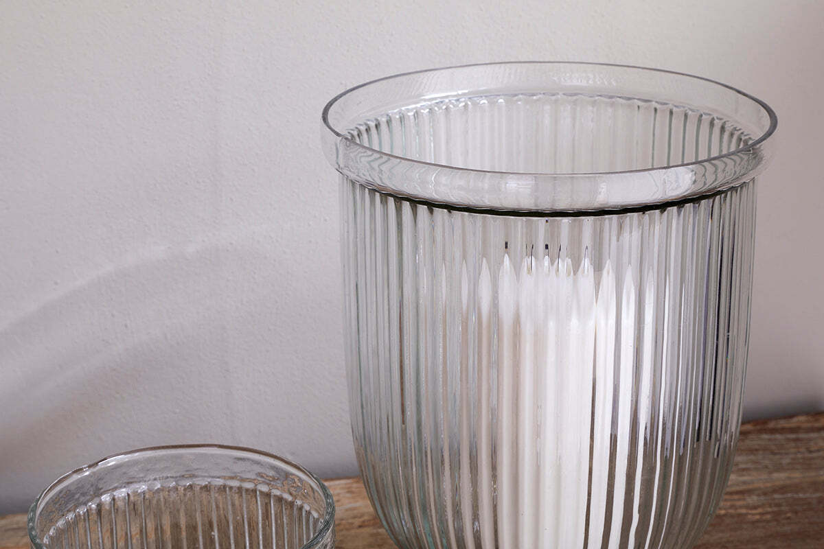 Nia Recycled Glass Candle Holder - Clear