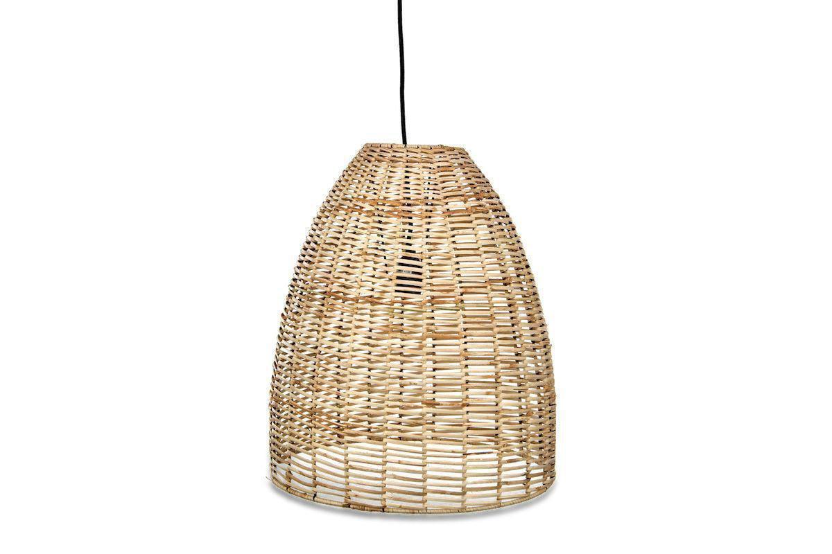 Noko Natural Wicker Conical Pendant - Small