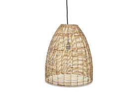 Noko Natural Wicker Conical Pendant - Small