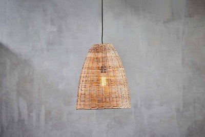 Noko Natural Wicker Conical Pendant - Small