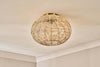 Noko Rattan Flush Ceiling Light