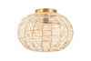 Noko Rattan Flush Ceiling Light