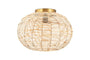Noko Rattan Flush Ceiling Light