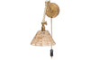 Noko Rattan Wall Lamp - Natural & Antique Brass