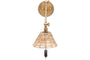 Noko Rattan Wall Lamp - Natural & Antique Brass
