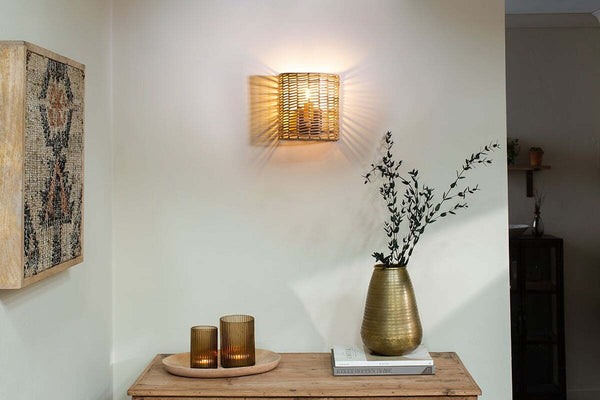 Noko Rattan Wall Lamp - Small