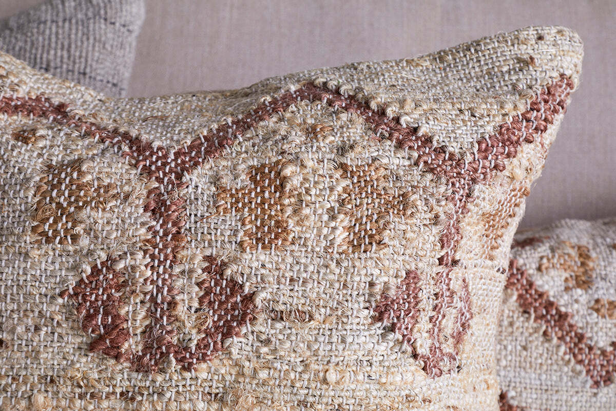 Nuvali Cotton & Jute Cushion Cover - Rust