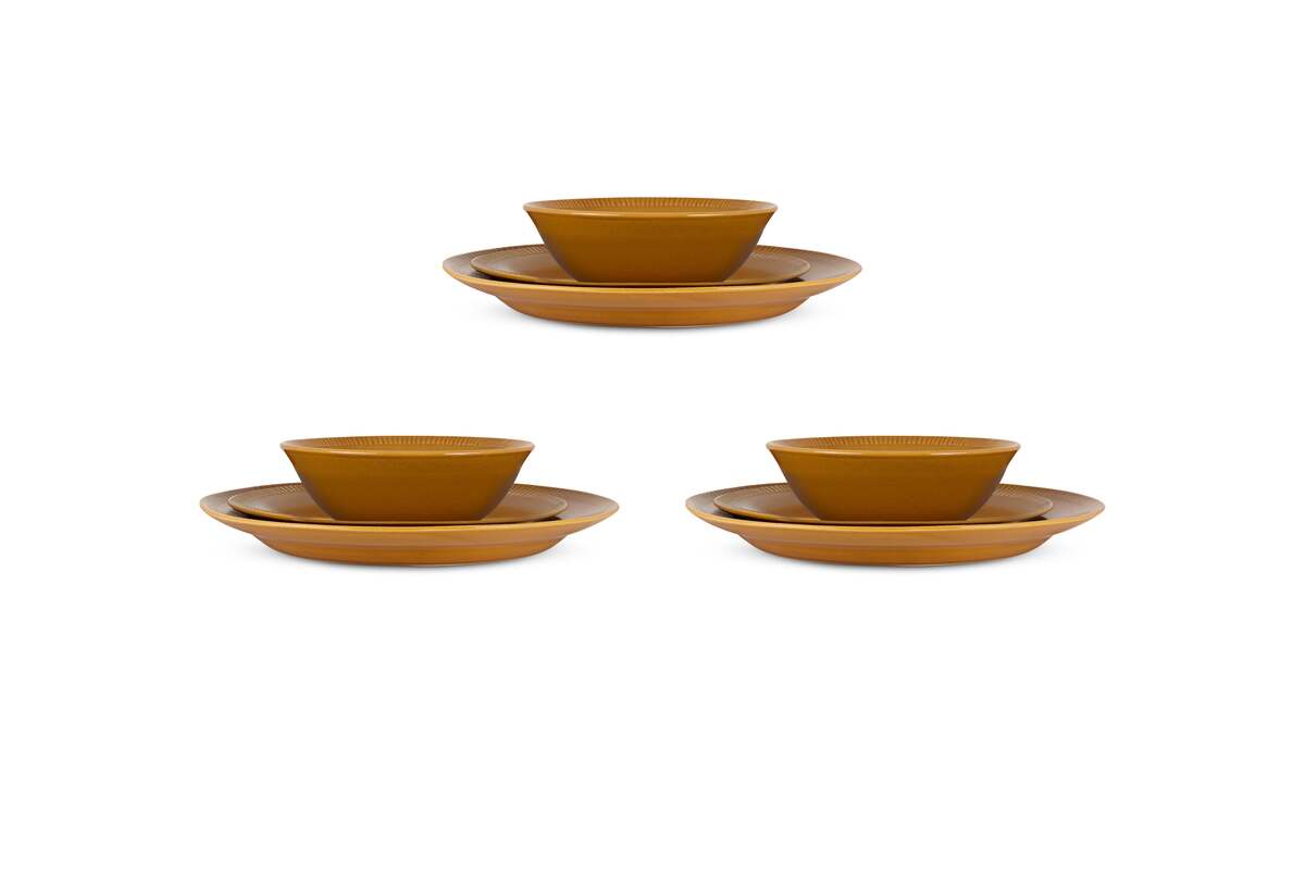 Nuwara Dinnerware Set  - Mustard (Set of 12)