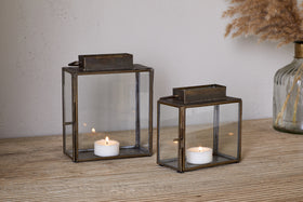Obi Mini Table Lantern - Antique Brass