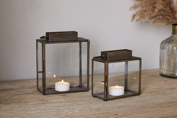 Obi Mini Table Lantern - Antique Brass