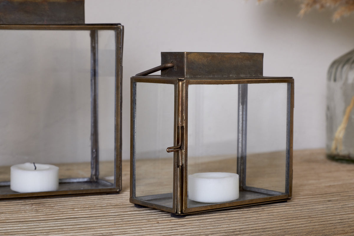 Obi Mini Table Lantern - Antique Brass
