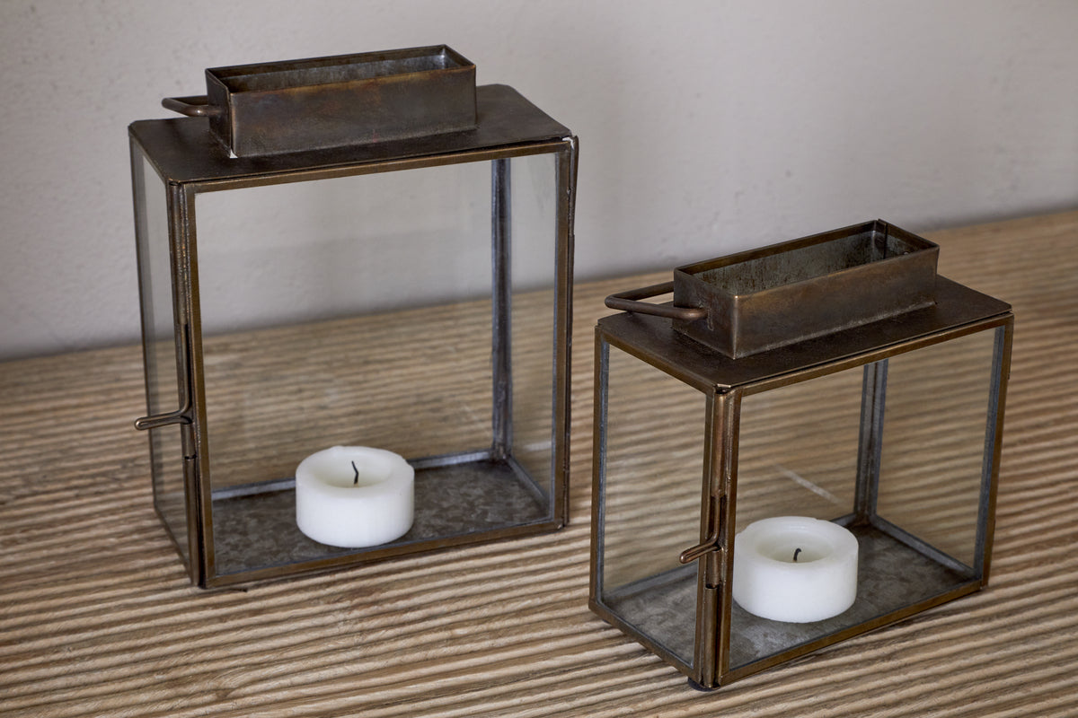 Obi Mini Table Lantern - Antique Brass