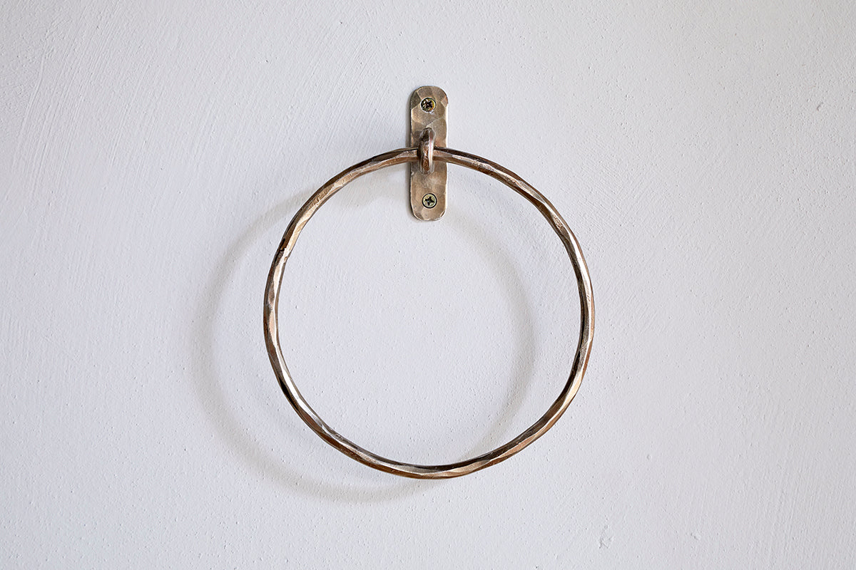 Olani Towel Ring - Antique Brass-Trade nkuku