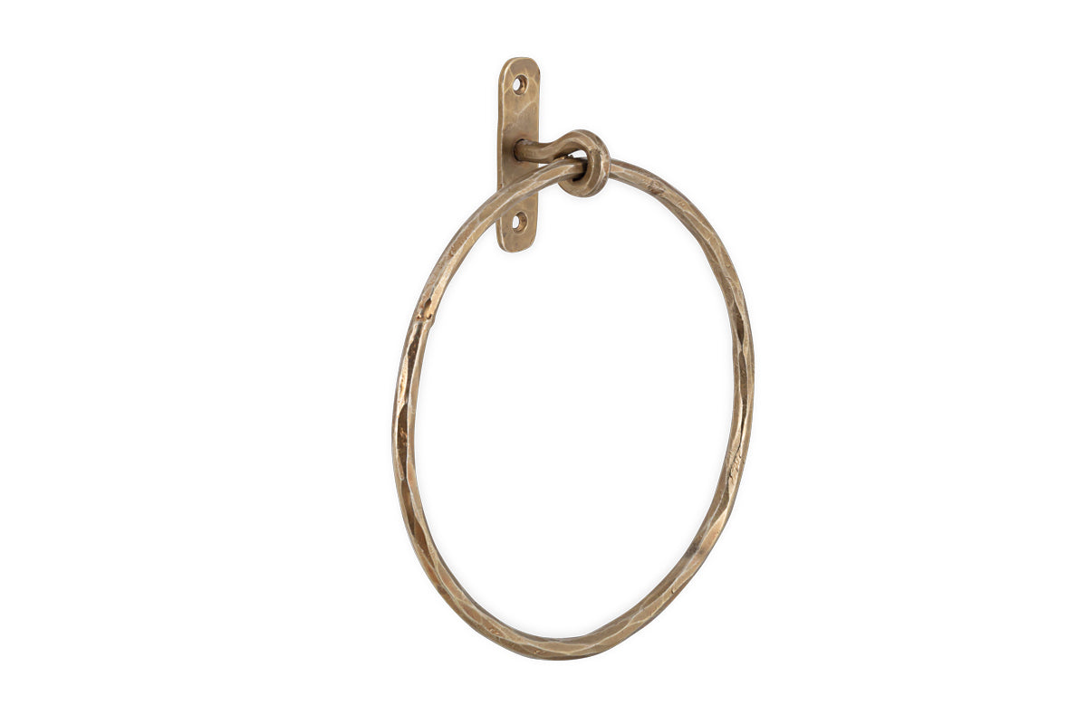 Olani Towel Ring - Antique Brass-Trade nkuku