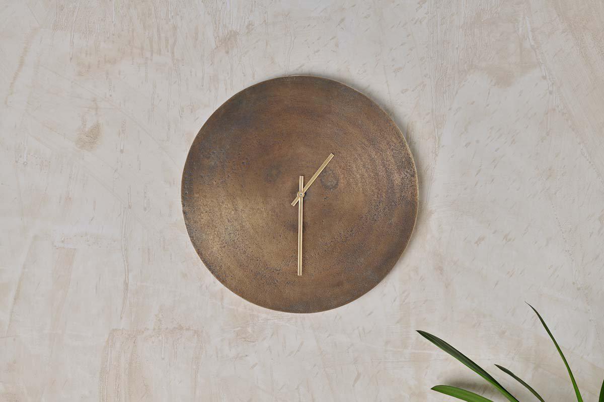 Okota Wall Hung Clock - Antique Brass