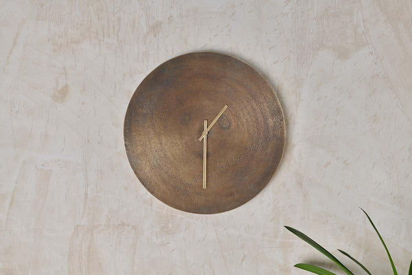 Okota Wall Hung Clock - Antique Brass