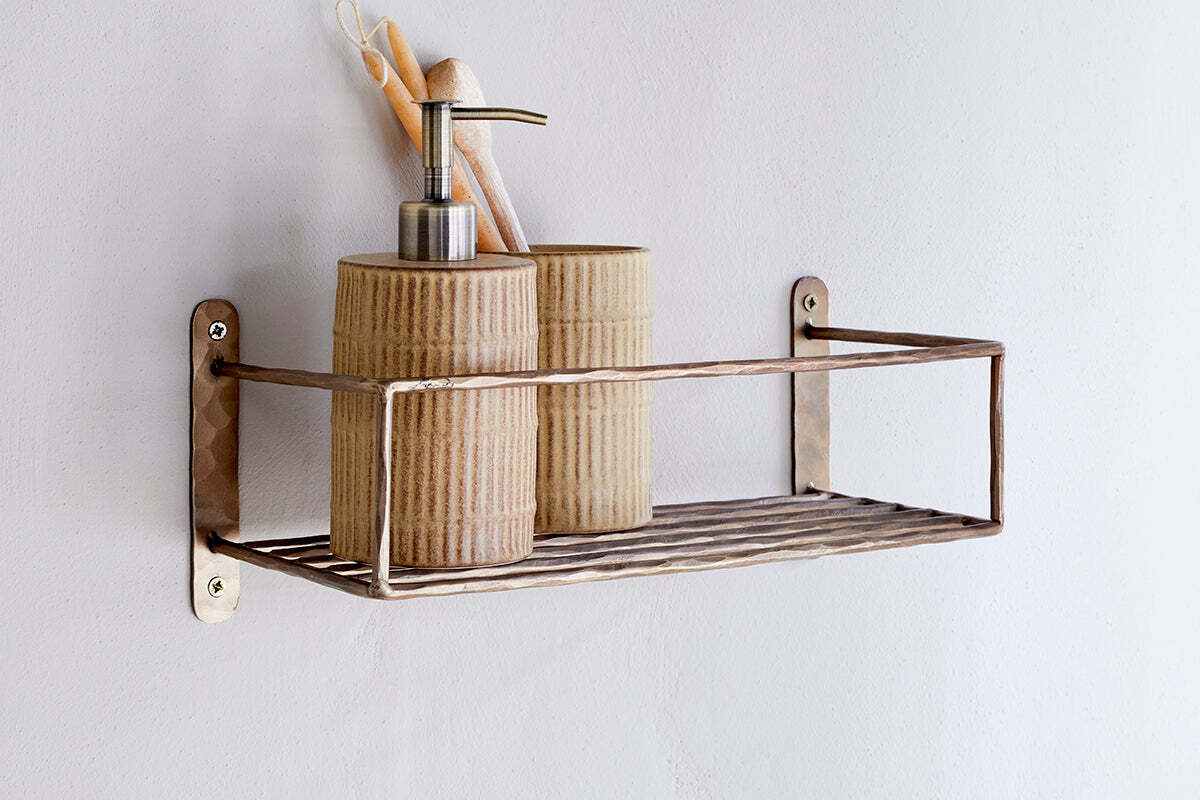 Olani Bathroom Shelf - Antique Brass