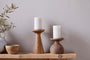 Omari Mango Wood Candlestick - Natural