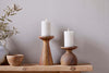 Omari Mango Wood Candlestick - Natural