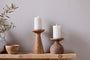 Omari Mango Wood Candlestick - Natural