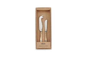 Osko Cheese & Butter Knife Set - Brushed Gold (Set of 2)