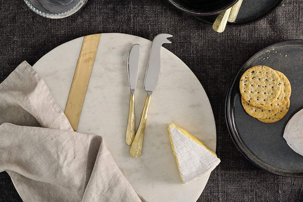 Osko Cheese & Butter Knife Set - Brushed Gold (Set of 2)