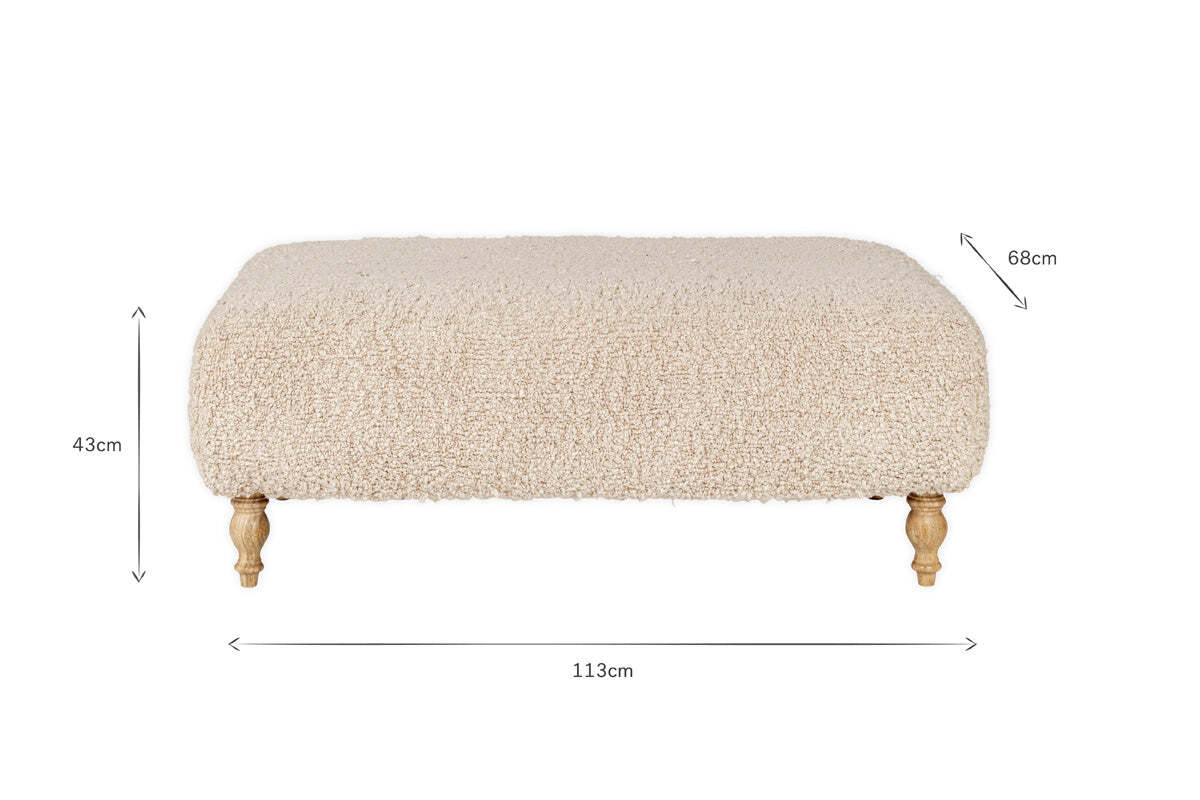 Otas Teddy Ottoman - Off White