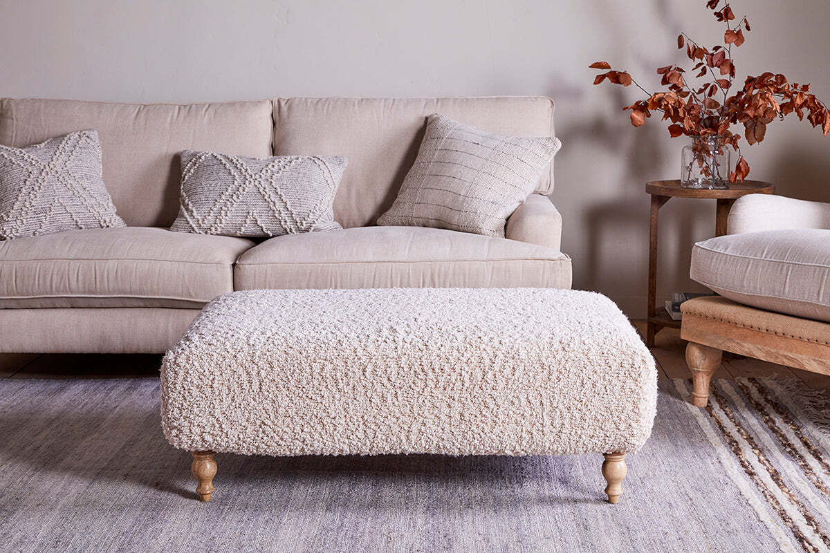Otas Teddy Ottoman - Off White