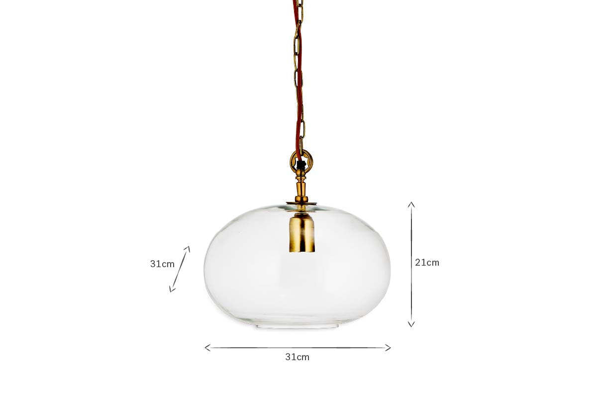 Otoro Recycled Glass Pendant - Clear - Small Round