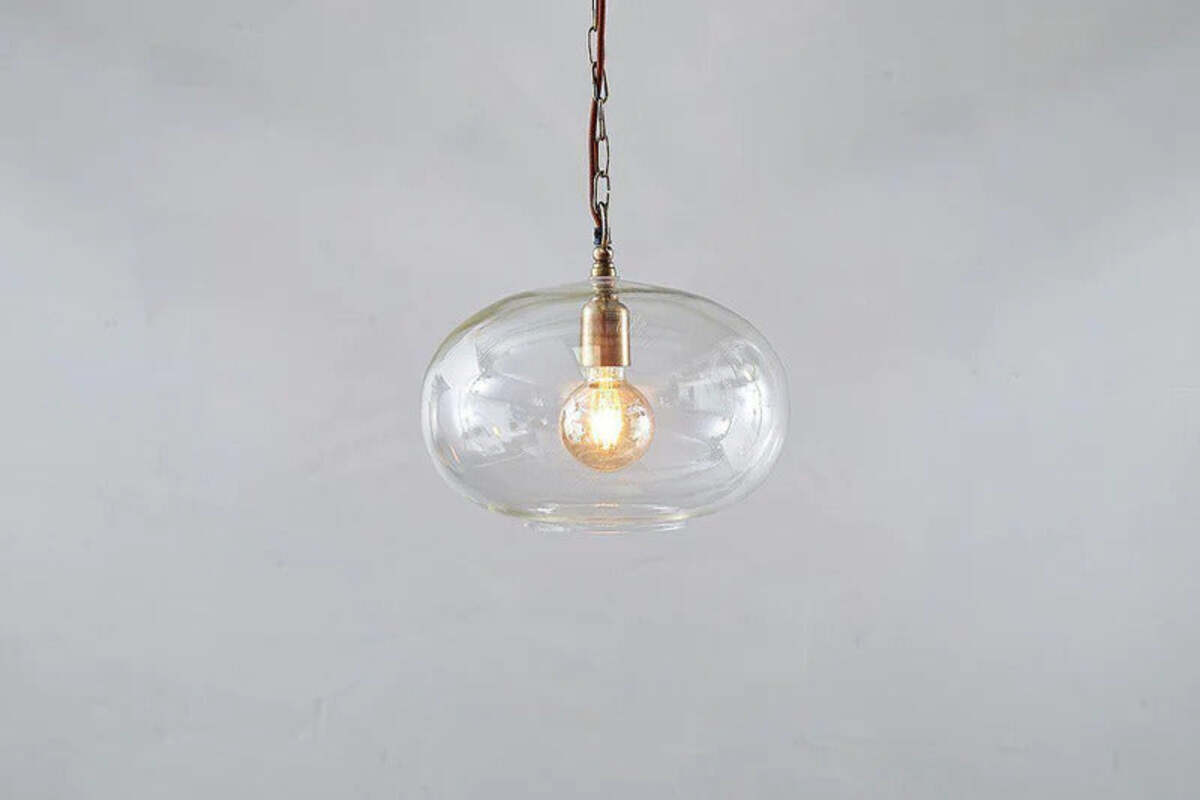 Otoro Recycled Glass Pendant - Clear - Small Round