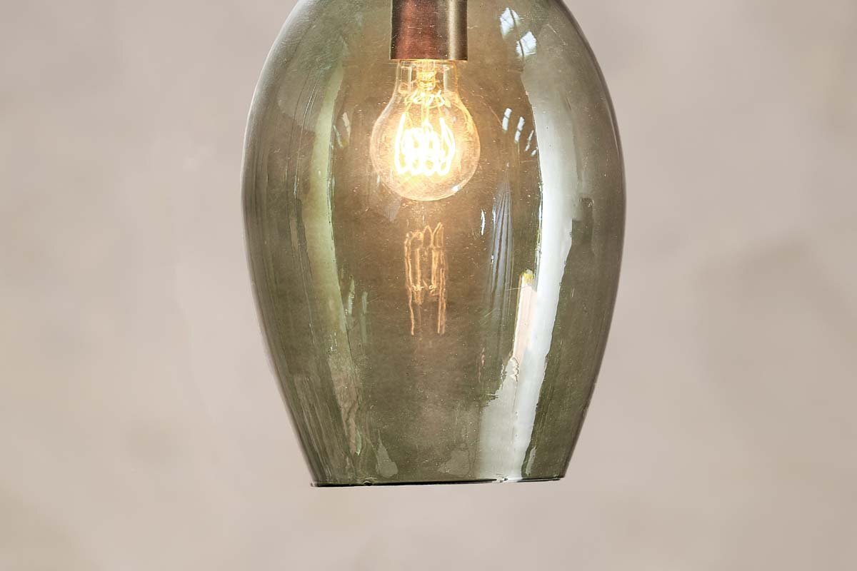 Otoro Recycled Glass Pendant - Green - Large Oval