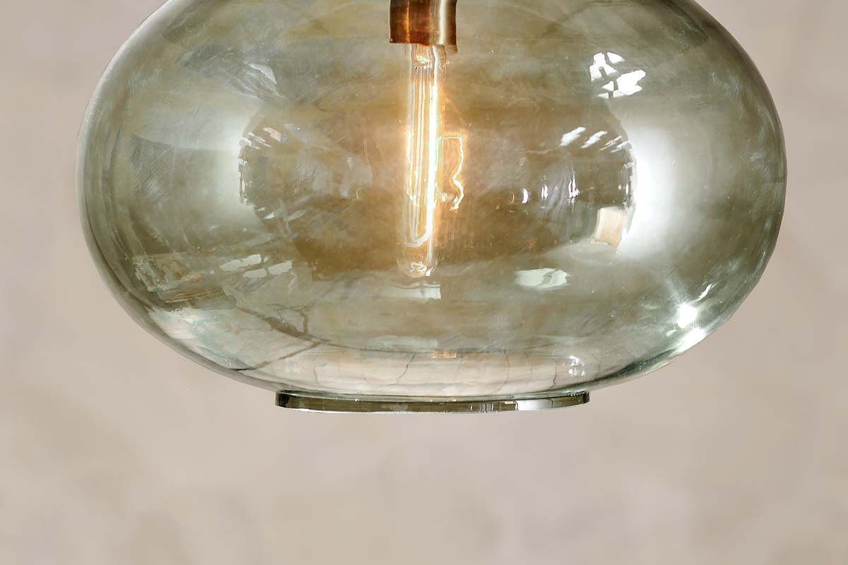 Otoro Recycled Glass Pendant - Green - Large Round