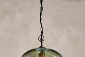 Otoro Recycled Glass Pendant - Green - Small Round