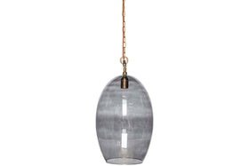 Otoro Recycled Glass Pendant - Smoke - Large Oval