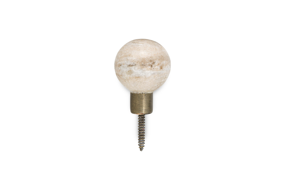 Paladi Marble & Iron Round Hook - Grey