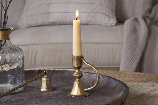 Prema Candle Holder - Antique Brass