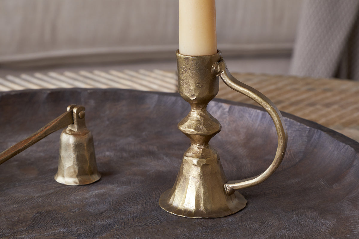 Prema Candle Holder - Antique Brass