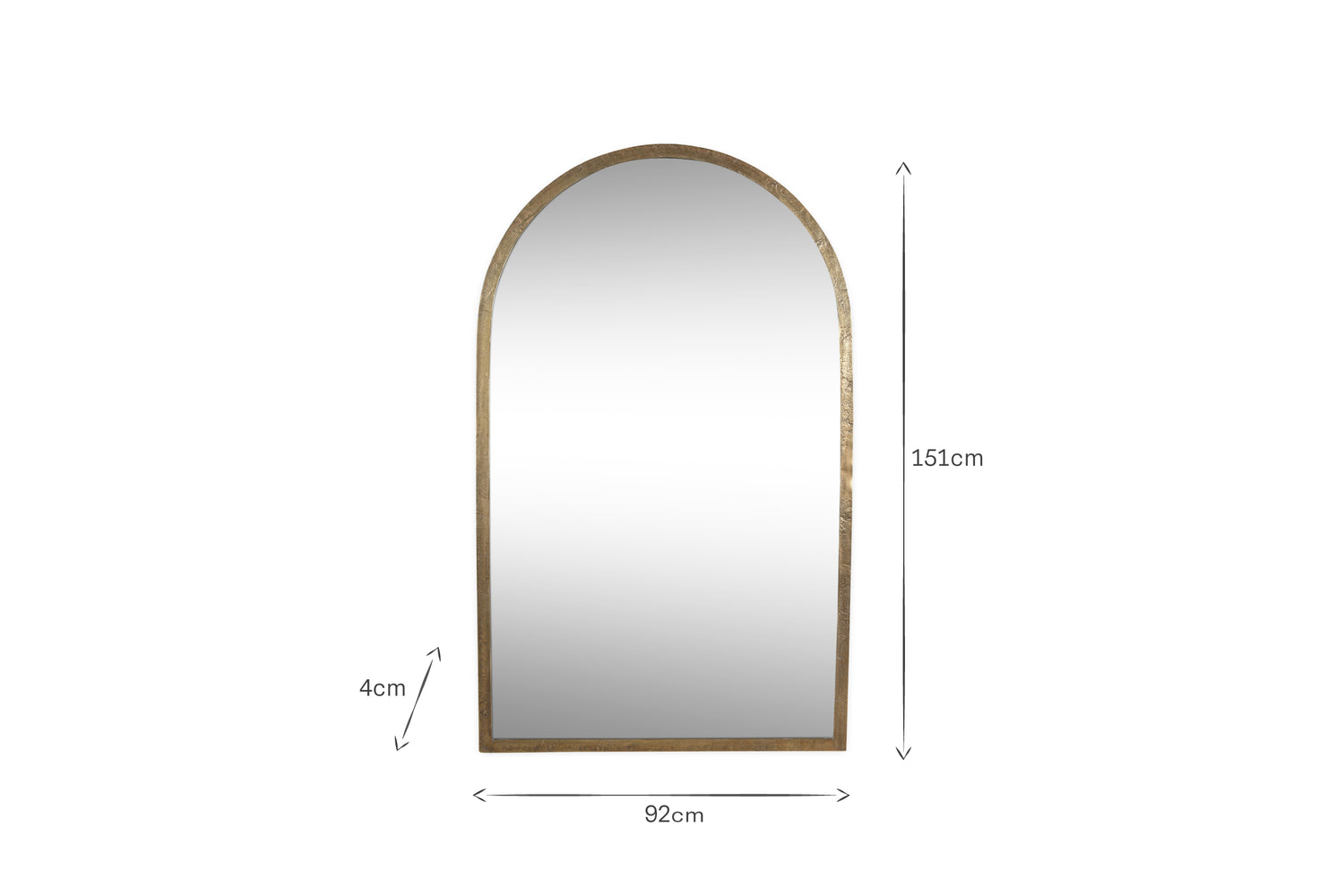 Murwara Full Length Arched Mirror - Antique Brass