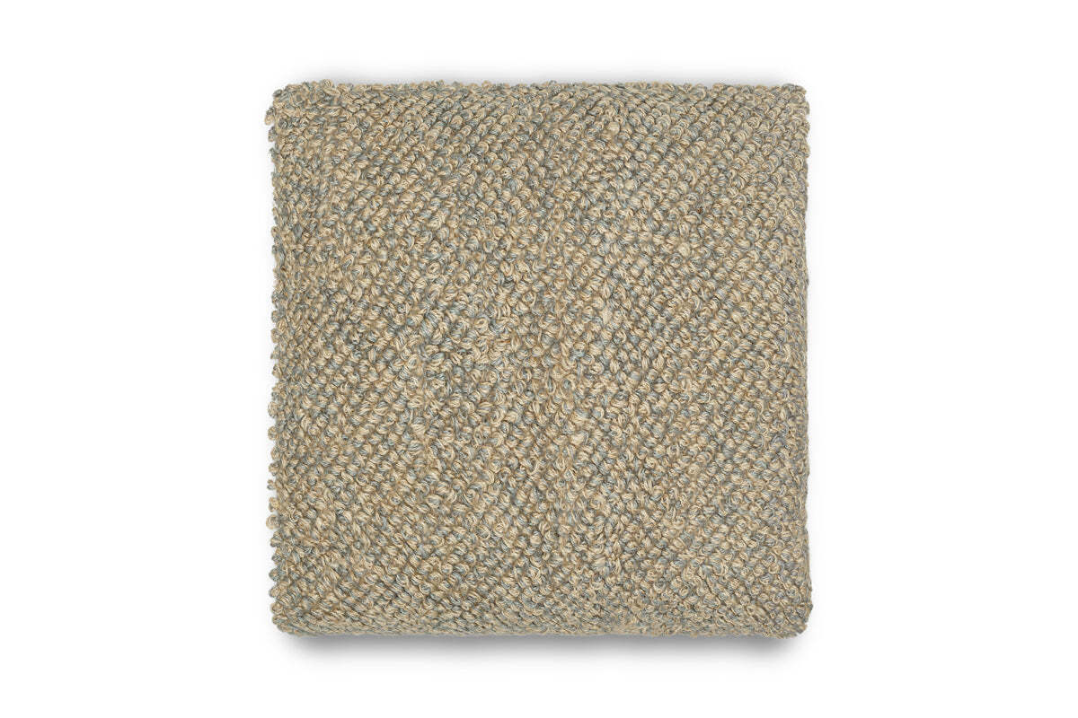 Paduna Jute & Cotton Cushion Cover - Soft Blue & Brown