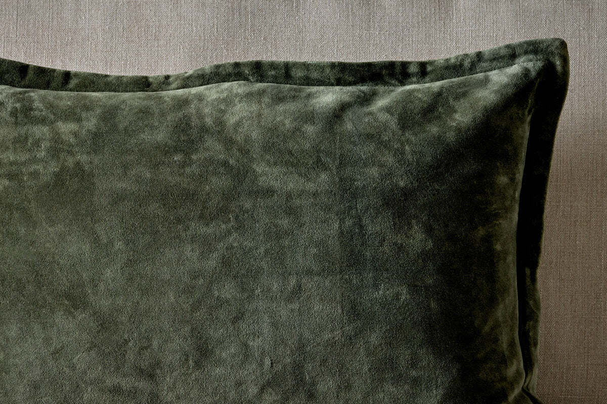 Pilani Velvet & Linen Cushion Cover - Moss