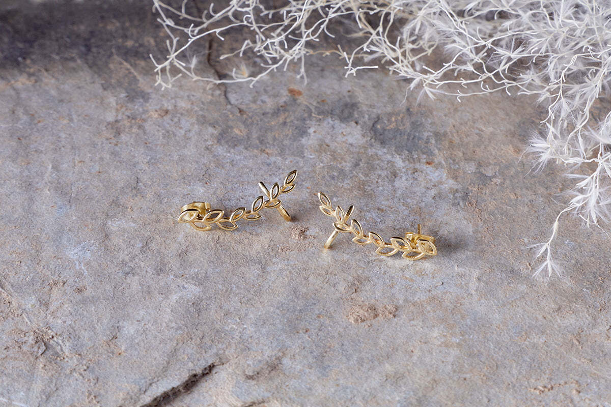 Pritee Ear Climbers - Gold