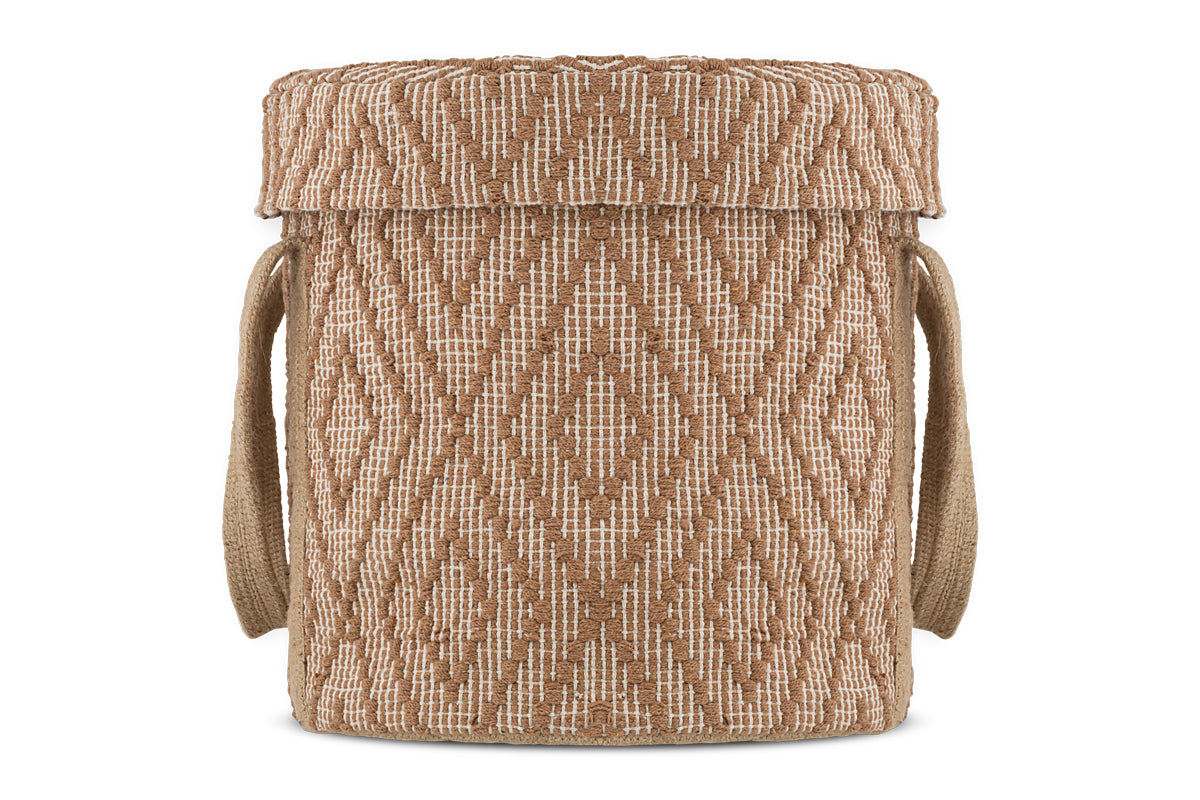 Renu Jute Laundry Basket - Rust & Natural-Trade nkuku