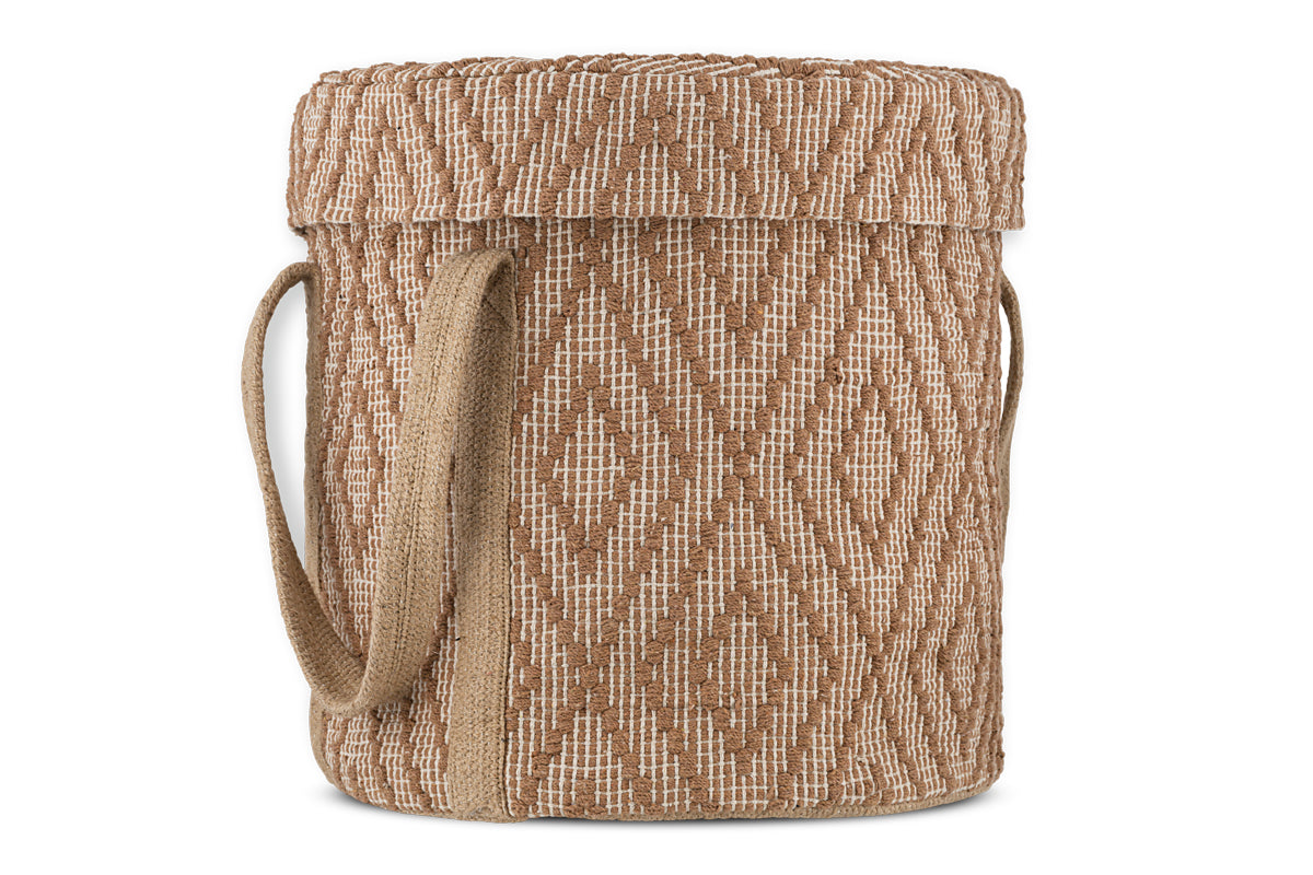 Renu Jute Laundry Basket - Rust & Natural-Trade nkuku