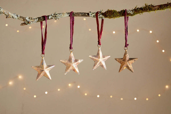 Roshani Star Baubles - Antique Brass (Set of 4)