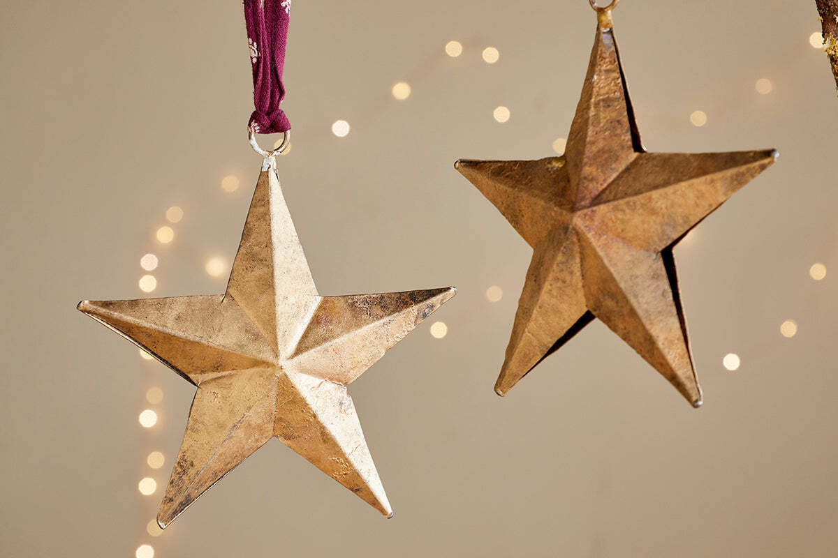 Roshani Star Baubles - Antique Brass (Set of 2)