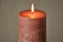 Rustic Soy Blend Pillar Candle - Rust - Large