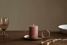 Rustic Soy Blend Mini Pillar Candle - Rust